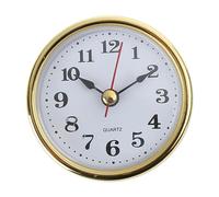 Myazs Mini horloge à quartz ronde de 65 mm avec cadran blanc et chiffres arabes doré/argenté