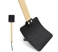 Myazs Tapette à mouches en cuir robuste avec poignée longue et flexible - Tapette à mouches en cuir avec poignée