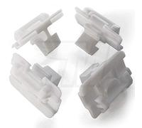 MYBA-S Lot de 4 clips de fixation pour tablier latéral CLS, classe E, blanc, en plastique laqué blanc