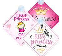 mybabyonboard UK Princess on Board Lot de 3 panneaux d'avertissement de sécurité pour enfants avec ventouses Petite Princesse/Princess001/Princess024