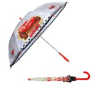 mybagstory - Parapluie pour enfant - Cars - Rouge - Transparent - Maternelle - Vacances - Parapluie Garçon - 73 cm - Idée Cadeau - Léger - Compact - Ouverture Manuelle - Résistant - Anti-pincement