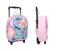 mybagstory - Sac à Dos à roulettes 3D Stitch pour Fille - 3D - Rose