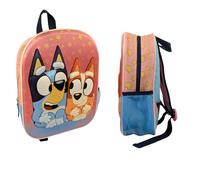 mybagstory - Sac à dos Bluey 3D - Enfant 31x26x10 cm - Effet relief - 1 compartiment zippé + poche filet - Bretelles ajustables - Sac maternelle - idée cadeau