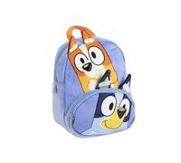 mybagstory - Sac à dos Bluey peluche - Enfant 22x18x8 cm - Ultra doux - 1 compartiment zippé - Mini sac doudou pour crèche, maternelle, sorties ou cadeaux