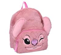 mybagstory | Sac à Dos Enfant Angel Lilo & Stitch | Fausse Fourrure Rose Tout Doux | Cartable Scolaire Peluche pour Filles dès 3 Ans | Collection Disney | Bretelles Ajustables
