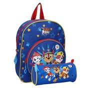 mybagstory - Sac à dos - Ensemble 2 pièces - lot - Pat Patrouille - Bleu - Enfant - Ecole - Maternelle - Primaire - Cartable Garçon - Taille 31 cm - Bretelles réglables - Idée Cadeau + Trousse