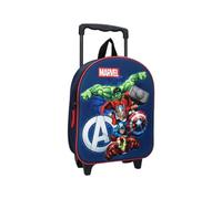 mybagstory - Sac à Dos pour Enfant - Trolley - Avengers- 3D - Bleu - Enfant - Ecole - Maternelle - Garderie - Garcon - Taille 32 cm - Bretelles réglables - roulettes - Idée Cadeau