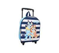 mybagstory - Sac à Dos pour Enfant - Trolley - Bluey - 3D - Bleu - Enfant - Ecole - Maternelle - Garderie - Cartable Garcon - Taille 32 cm - Bretelles réglables - roulettes - Idée Cadeau