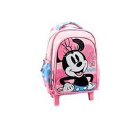 mybagstory - Sac à dos pour fille Minnie Mouse - Enfant - Ecole - Maternelle - Garderie - Cartable - Bretelles réglables - Idée Cadeau - 30 cm - roulettes - trolleys - Rose/Bleu