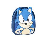 mybagstory - Sac à dos Sonic peluche - Enfant 25x20x8 cm - Ultra doux - 1 compartiment zippé - Mini sac doudou pour crèche, maternelle, sorties ou cadeaux