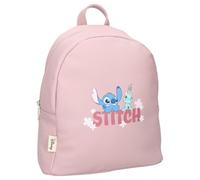 mybagstory Sac à Dos Stitch Disney pour Enfant | Petit Cartable Maternelle Fille Rose en Simili Cuir avec Détails Dorés | Sac d'École, Goûter et Loisirs dès 3 Ans | 30 x 26 x 10 cm