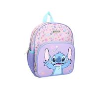 mybagstory - Sac à dos Stitch Violet Rose 29 cm - Léger et résistant - Bretelles ajustables rembourrées - Poche principale, poche frontale et poches filet - Idéal maternelle, loisirs ou sorties enfant