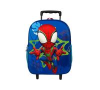 mybagstory | Sac à Dos Trolley | Spidey 3D | Bleu 33cm | Idéal pour la maternelle ce sac à roulettes Marvel allie design 3D rouge et bleu avec un rangement spacieux et pratique.