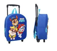 mybagstory - Sac à Roulette Pat Patrouille 3D - Enfant 32x26x11 cm - 1 Compartiment zippé - Trolley 2 Roues - Effet Relief - Idéal école Maternelle, Vacances ou Sorties