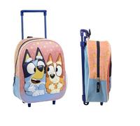 mybagstory - Sac à roulettes Bluey 3D - Enfant 31x25x10 cm - 1 Compartiment zippé - Trolley 2 Roues - Effet Relief - Idéal école Maternelle, Vacances ou Sorties