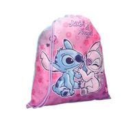 mybagstory - Sac de piscine - Stitch - Bleu - Rose - Enfant - Ecole - Garderie - Primaire - Sac Fille - Taille 44 cm - Bretelles réglables - Ficelle - Idée Cadeau
