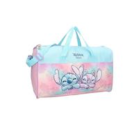 mybagstory - Sac de Sport Enfant - Sac de Voyage Disney Stitch - Enfant - Ecole - Maternelle - Garderie - Primaire - Sac Fille - Taille 40 cm - Sangle réglable - Idée Cadeau - Rose/Bleu Angel