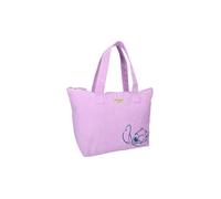 mybagstory | Sac Cabas Stitch Disney en Velours Côtelé | Tote Bag Femme et Fille | Grand Sac Shopping Bandoulière | Violet | 32 x 14 x 48 cm