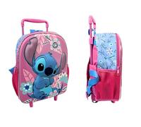 mybagstory - Stitch - Sac à roulettes Enfant 3D 36x25x14 cm - Trolley Maternelle avec poignée télescopique et roulettes - Sac école Un Compartiment - pour Filles et garçons