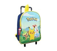 mybagstory - Trolley - Pokémon - Bleu - Enfant - Ecole - Maternelle - Garderie - Cartable Garçon - Taille 32 cm - Bretelles réglables - roulettes - Idée Cadeau