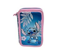 mybagstory Trousse Garnie Stitch 3 Compartiments Bleu et Rose