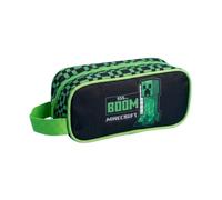 mybagstory | Trousse Rectagulaire Minecraft | 10x9x23 cm | Noir et Verte