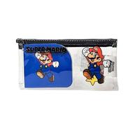 Mybagstory - Trousse Super Mario Garçon - Transparente - Ecole - Maternelle - Garderie - Primaire - Idée Cadeau - 18,5 cm