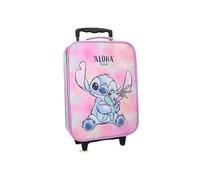 mybagstory | Valise Stitch Enfant Rose | Bagage Cabine Lilo & Stitch 49 cm | Trolley à roulettes pour Fille | Sac de Voyage Disney sous Licence Officielle | Idéal pour Vacances et Weekend