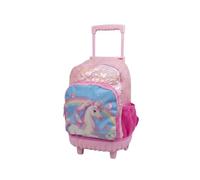 mybagstory | Valise Trolley Licorne | 2 Compartiments | Rose | Bagage enfant idéal pour école ou voyage avec des dimensions de 51x23x36cm et un tissu très résistant.