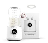 MyBambini's MAX Chauffe-biberon pour bébé en déplacement, batterie chauffe-biberon, chauffage rapide (2 min), 4 réglages de température, chauffe jusqu'à 8 bouteilles, convient pour : Minbie & Difrax