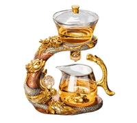 MYBAQ, Service à thé paresseux en verre Dragon, théière magnétique, service à thé en verre Kung Fu paresseux, service à thé semi-automatique, théière de brassage à la maison, au bureau