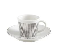 MYBAQ, Tasse à café et soucoupe de 250 ml, tasse à café à reflet miroir (cerf, argent), tasse à café en céramique à réflexion dynamique physique, tasse à thé et soucoupe, soucoupe pour cappuccino,