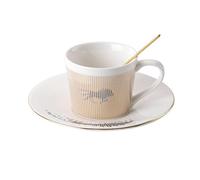 MYBAQ, Tasse à café et soucoupe de 250 ml, tasse à café à reflet miroir (lion, or), tasse à café en céramique à réflexion dynamique physique, ensemble tasse à thé et soucoupe, soucoupe pour