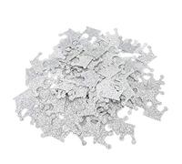 Mybbshower Lot de 200 confettis en papier argenté à paillettes pour fête prénatale de petit prince - Accessoires de fête d'anniversaire pour 1er anniversaire de garçon - Décoration de table (argenté)