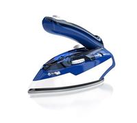 MyBeo - Fer à repasser de voyage 1100 W - Fer à repasser à vapeur - Double tension 110/230 V - Mini fer à repasser avec semelle anti-adhésive - 3 niveaux réglables - Fer à repasser de voyage pliable