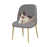 MYBMPFRHO Jacquard Housse De Chaise Arc De Coquille 1/2/4/6 Pieces Housse De Scandinave De Salle À Manger Gris Couvre De Chaise Extensible sans Accoudoirs pour Mariage Hôtel, Restaurant(L,4PCS)