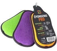 MYBO TV - EPONGENIO Pro -Spéciales Bricolage et Jardinage - Lot de 3 Eponges Doubles Faces Réutilisables- Lavables en Machine- Anti-Rayure et Multi-Surfaces - Vu à la télé