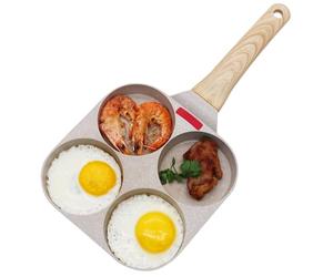MYBO TV - POELE A PANCAKE 4 en 1 cette poêle compartimentée permet de faire cuire 4 aliments différents en même temps - antiadhésve, tous feux, Gris