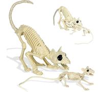 MYBOLE Décoration de squelette chat et conseil d'Halloween - Décoration de cour d'animal squelette et os faucheurs - Animaux - Scène effrayante