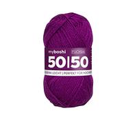 myboshi Laine d'arbre et mérinos 50/50 ans, convient pour les vêtements d'extérieur, sans mulesing, fil à crochet/à tricoter de qualité supérieure, 50 g, L 110 m rose fuchsia, 1 pelote