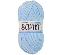 myboshi Laine velours pour crochet et tricot, chenille douce, en pelote XXL, parfaite pour l'amigurumi et les coussins, 100% polyester moelleux, 100 g, L 100 m Bleu (poisson)