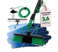 MYBOTV - AquaClean Deluxe - Perche Télescopique Extensible 3,6 m et Accessoires - Balai Brosse de Nettoyage pour Panneaux Solaires