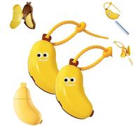MyBrushNana Banana Toothbrush Holders for Kids & Adults, Banana Toothbrush Case, 2-in-1 Brush Organizer & Cover, Travel Toothbrushs Case with Vented Cover,Fits Manual Electric Toothbrushes (Yellow)
