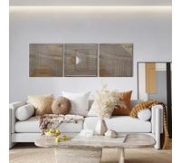 MYBSXKEOZ 3 Pièces Décoration Murale en Bois Décoration Murale 3D Décoration Murale Chambre Phase De Bois Décoration Murale en Bois Style Bohème pour Salon Salle D'étude Porche(K,30cm/11.8in)