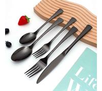 MYBSXKEOZ Couverts De Table 5/15 Pieces Martelées Argenté Or Couverts En Acier Inoxydable