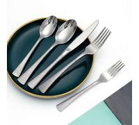 MYBSXKEOZ Couverts De Table 5/15 Pieces Martelées Argenté Or Couverts En Acier Inoxydable