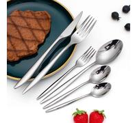 MYBSXKEOZ Ménagère - Couvert Comprenant Cuillère, Couteau, Fourchette, Set Couverts De Table Inox, Lave-vaisselle,Service De Table 1/3 Personnes