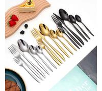 MYBSXKEOZ Ménagère - Couvert Comprenant Cuillère, Couteau, Fourchette, Set Couverts De Table Inox, Lave-vaisselle,Service De Table 1/3 Personnes