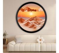 MYBSXKEOZ Tableau Moderne Et Dynamique 3D en Forme De Sable Creative Paysage De Sable Profond, Rotation À 360°, Cadre en Bois Massif pour Décoration De Salon, Décoration De Bureau(D,11.4IN)