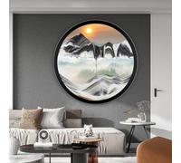 MYBSXKEOZ Tableau Moderne Et Dynamique 3D en Forme De Sable Creative Paysage De Sable Profond, Rotation À 360°, Cadre en Bois Massif pour Décoration De Salon, Décoration De Bureau(B,17.3IN)